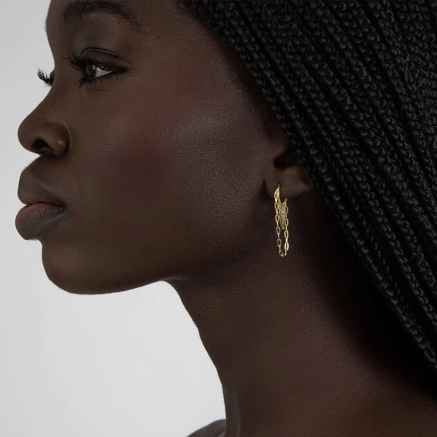 Tassel Chain Hoop Earrings