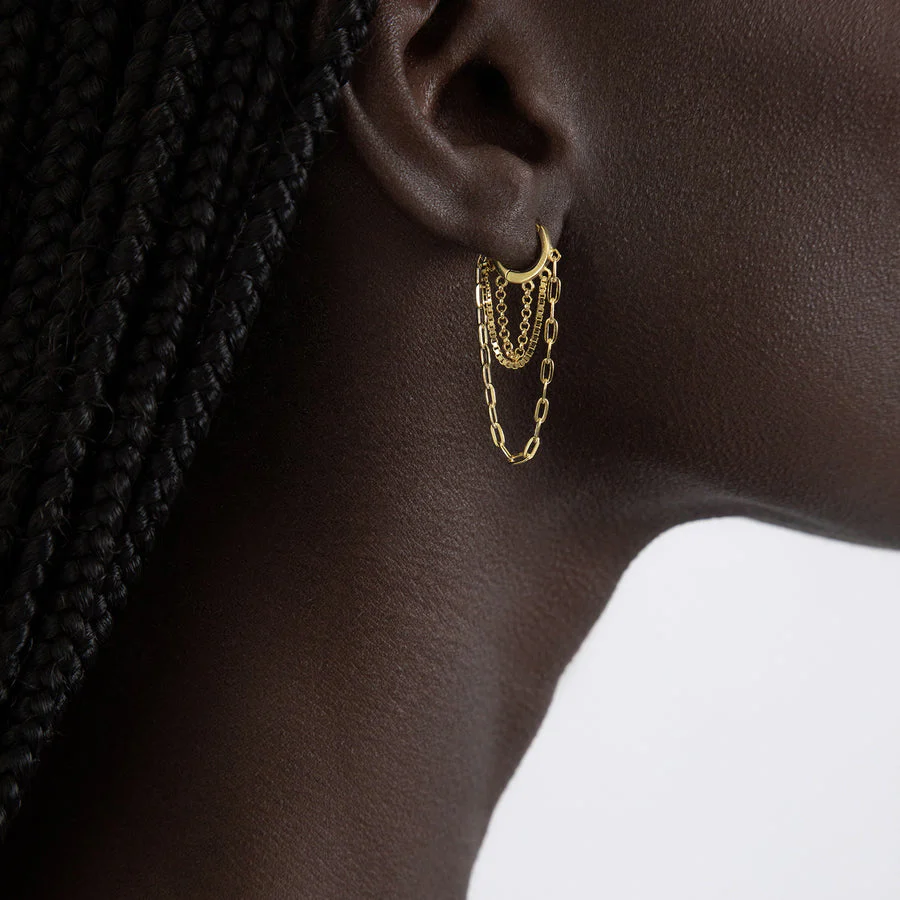 Tassel Chain Hoop Earrings