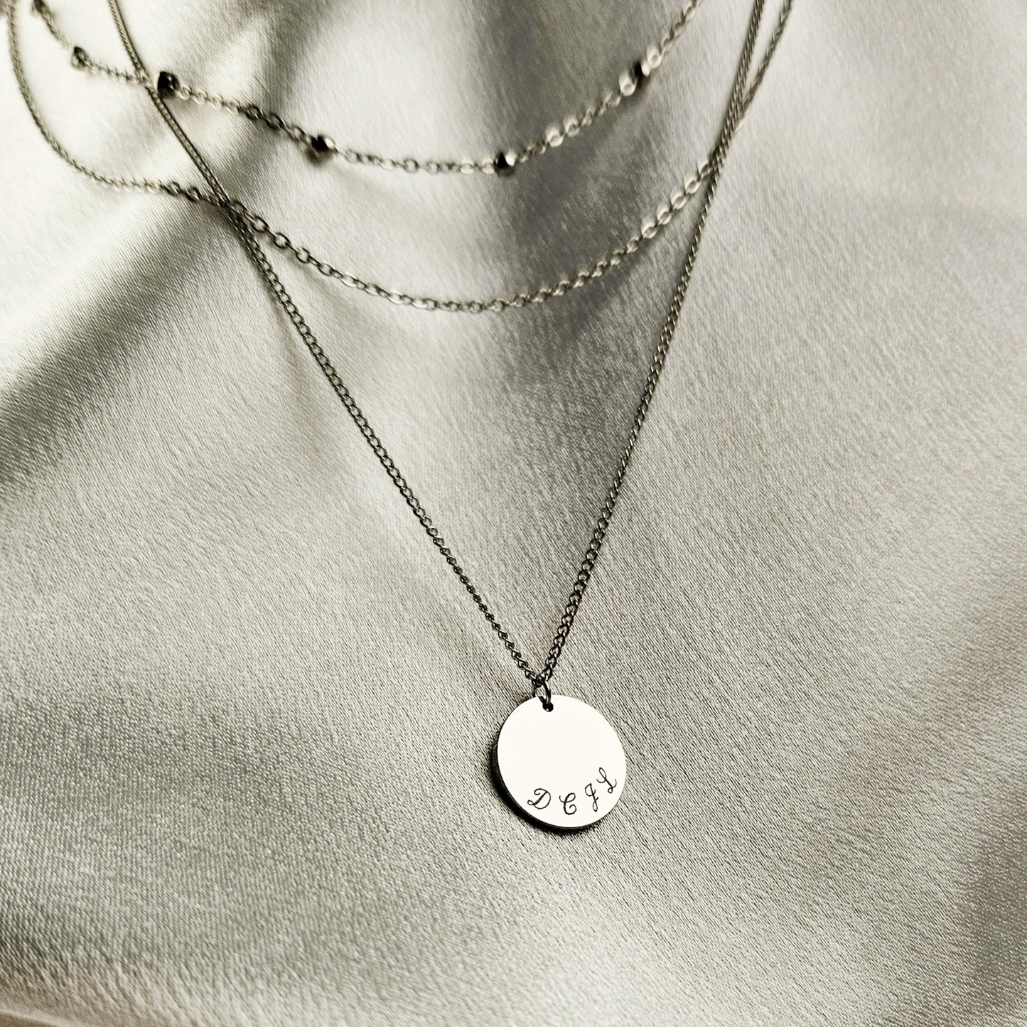 Trio Engraved Necklace