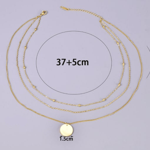 Trio Engraved Necklace