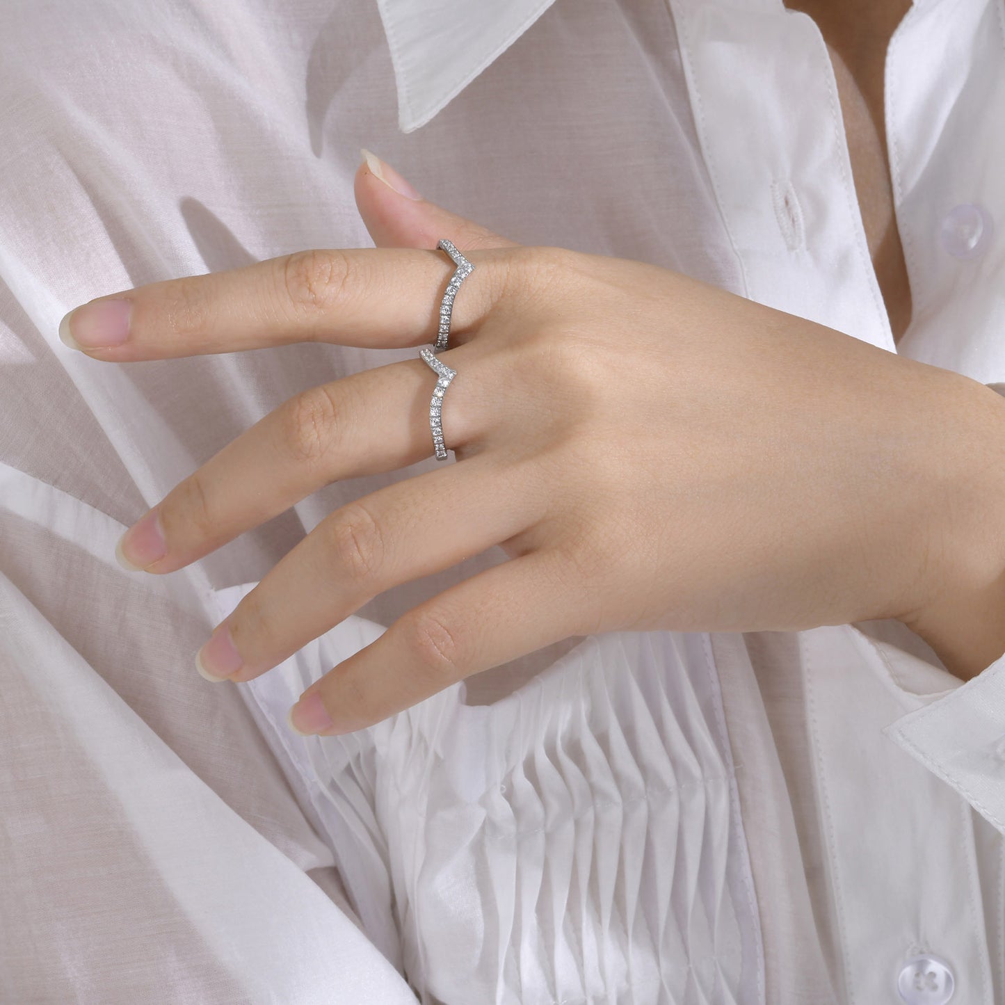V Half Eternity Ring