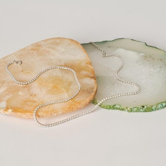 Petite Tennis Choker in Sterling Silver