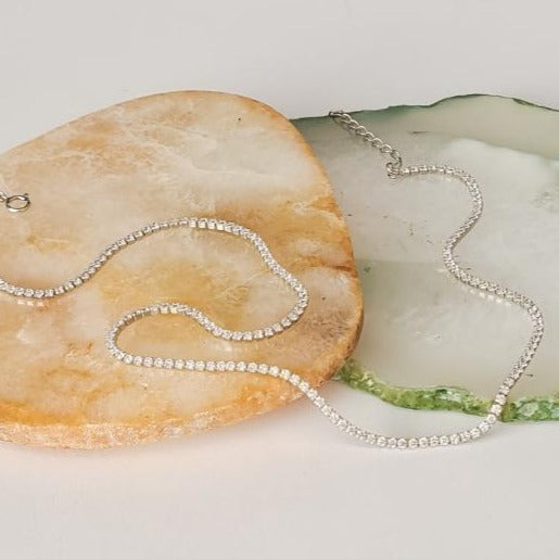 Petite Tennis Choker in Sterling Silver