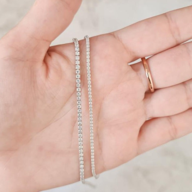 Petite Tennis Choker in Sterling Silver