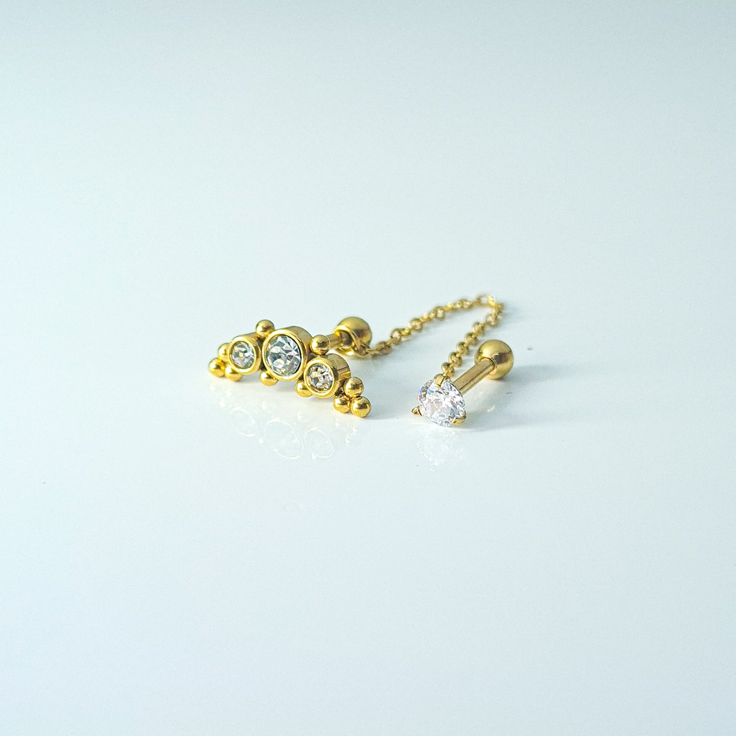 Bouquet | Double Stud and Chain (1pc single)