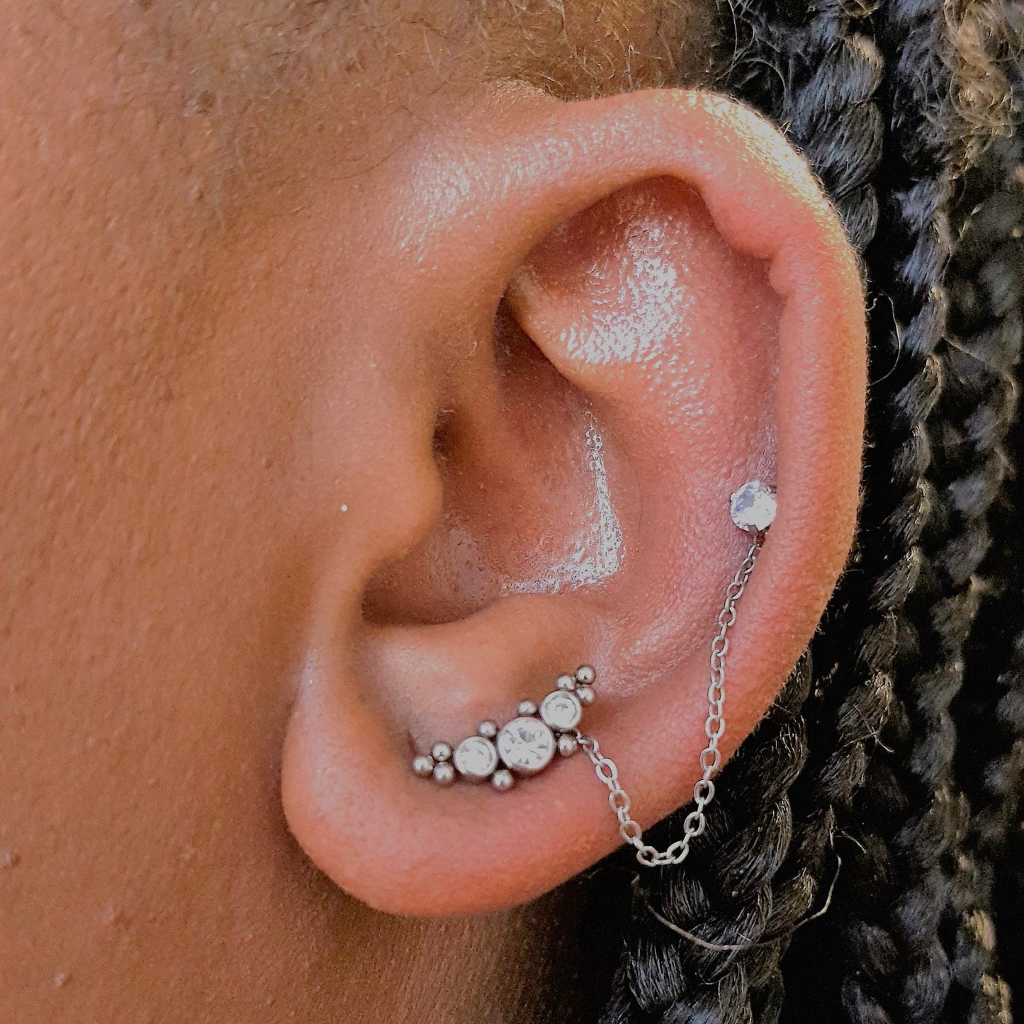 Bouquet | Double Stud and Chain (1pc single)