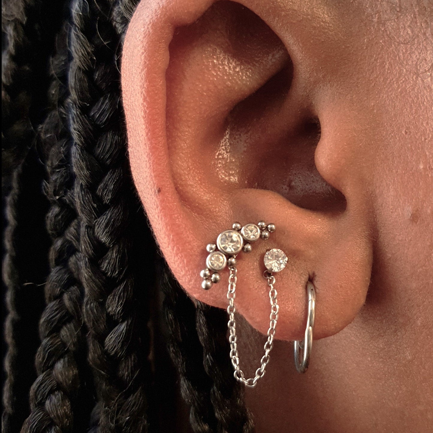 Bouquet | Double Stud and Chain (1pc single)