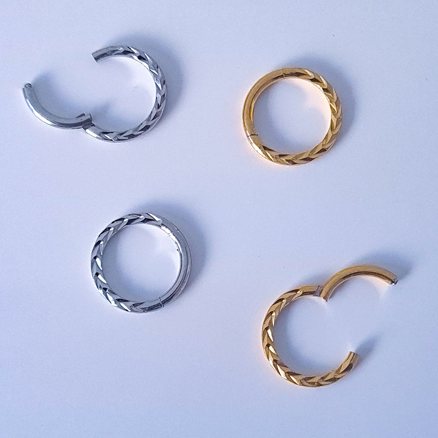 Chevron | Stainless Steel Seamless Clicker Ring