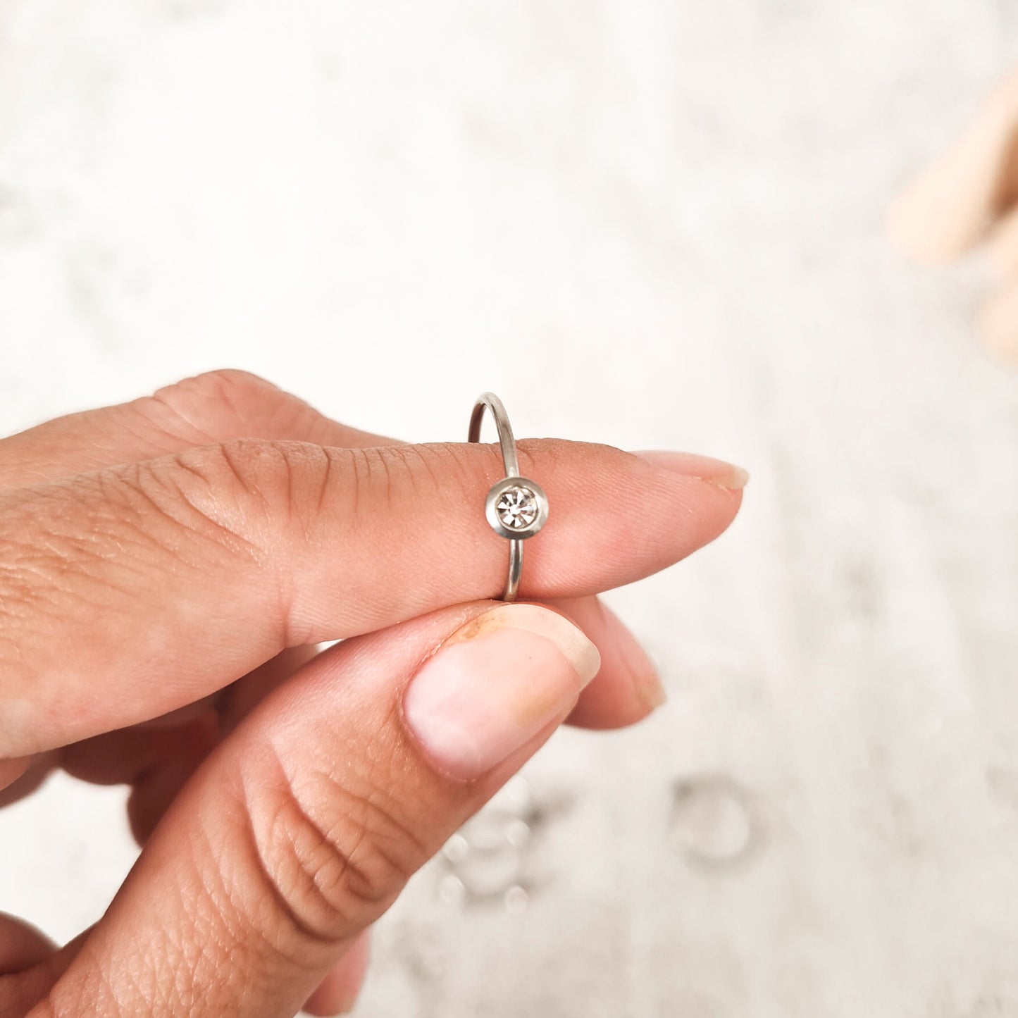April cubic zirconia coloured birthstone ring made from stainless steel. The gemstone represents the month you were born in.