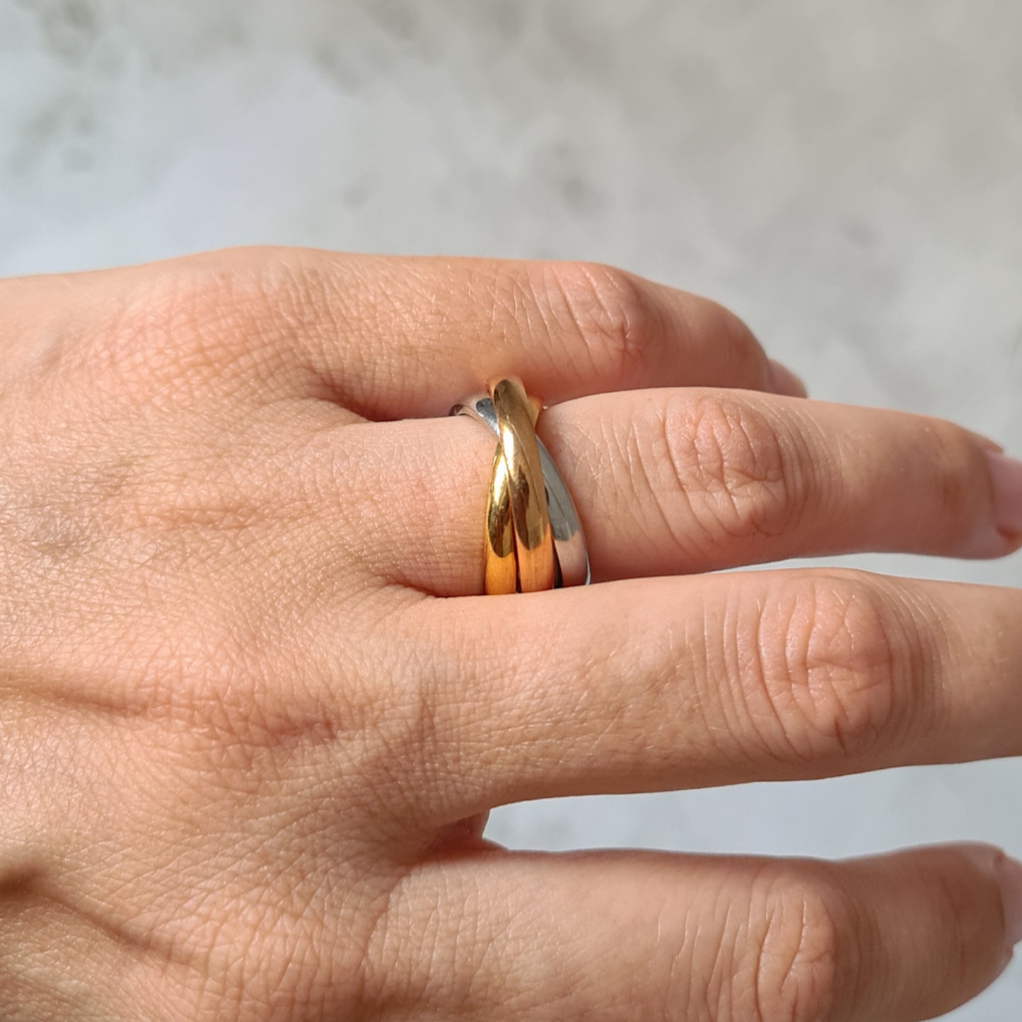 Chunky Tricolour Eternal Ring