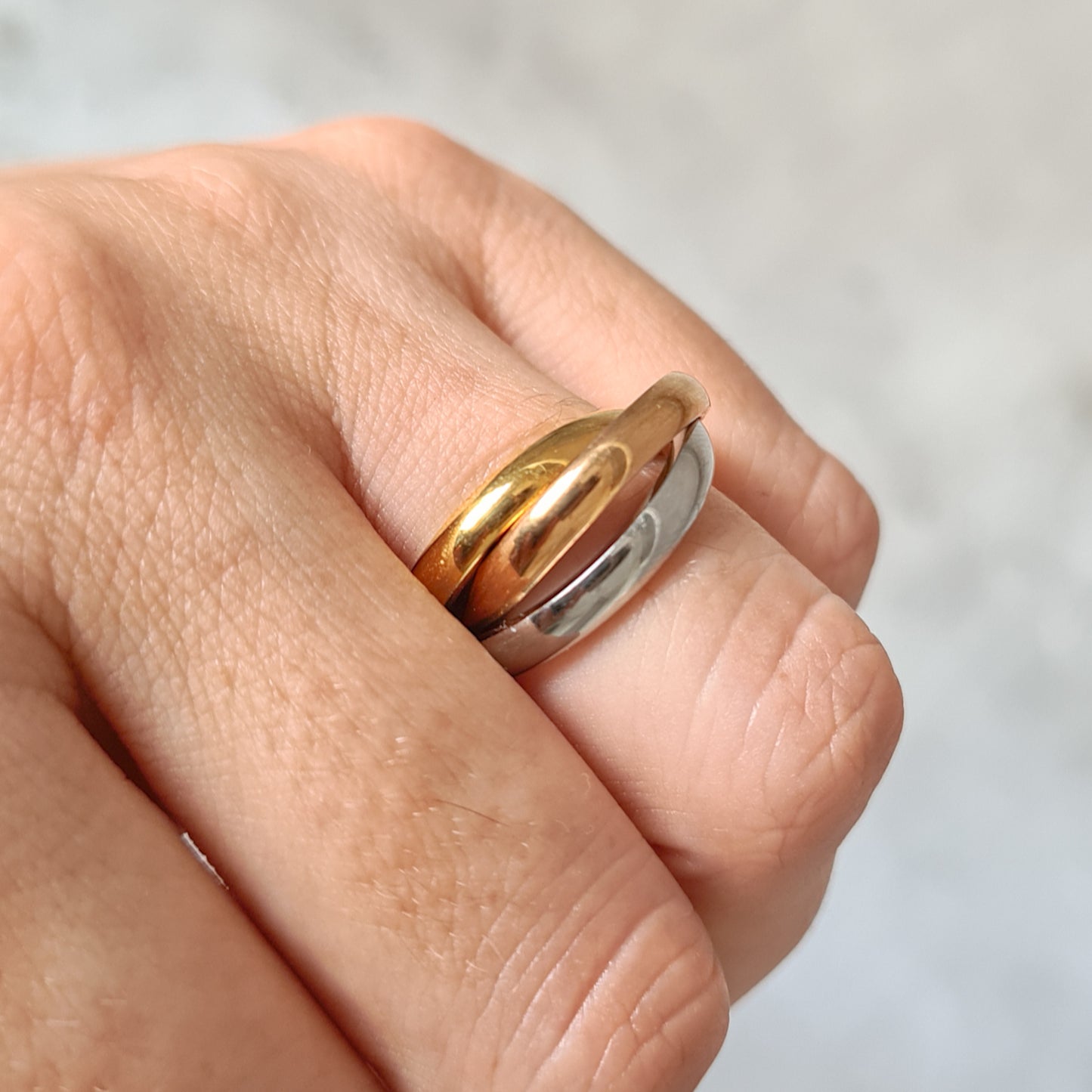 Chunky Tricolour Eternal Ring