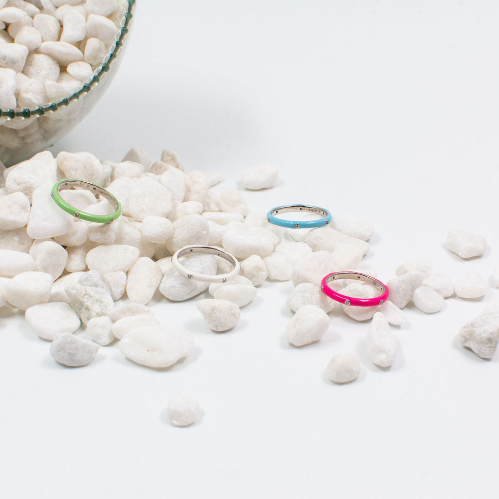 Colour Pop Enamel Ring in Sterling Silver