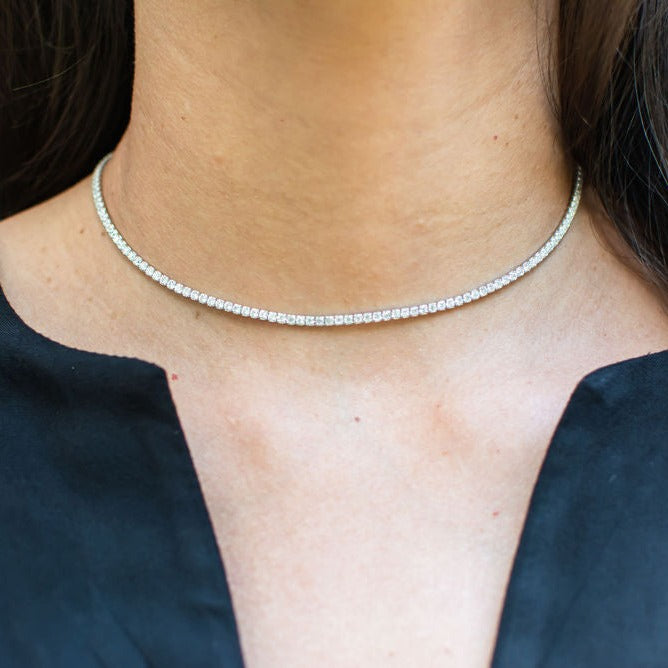 Silver tennis deals choker