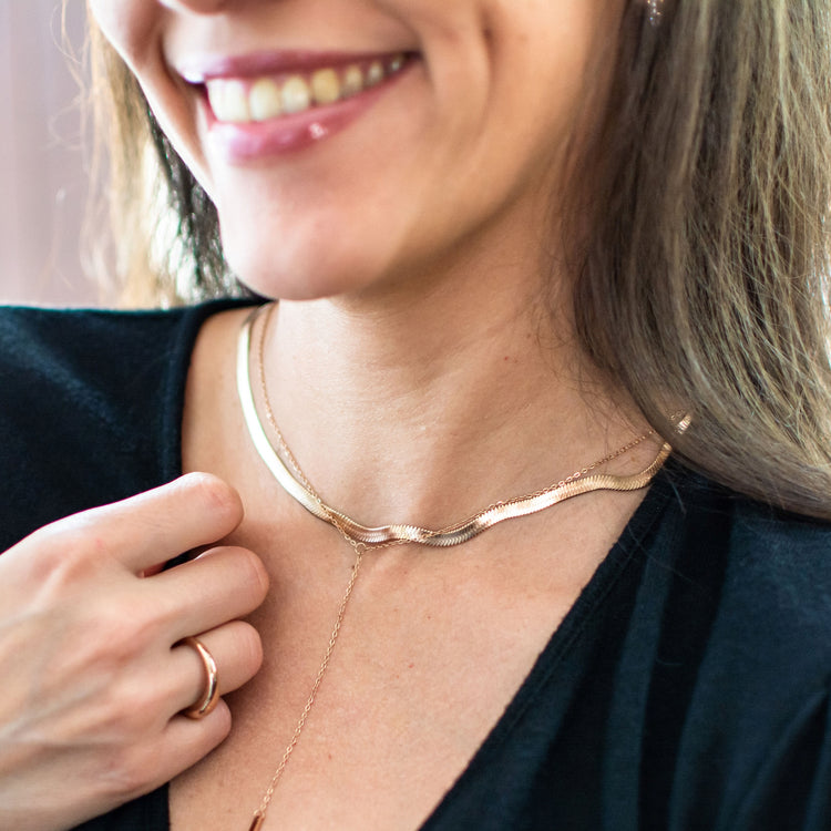 Rose Gold Lithe Snake Necklace