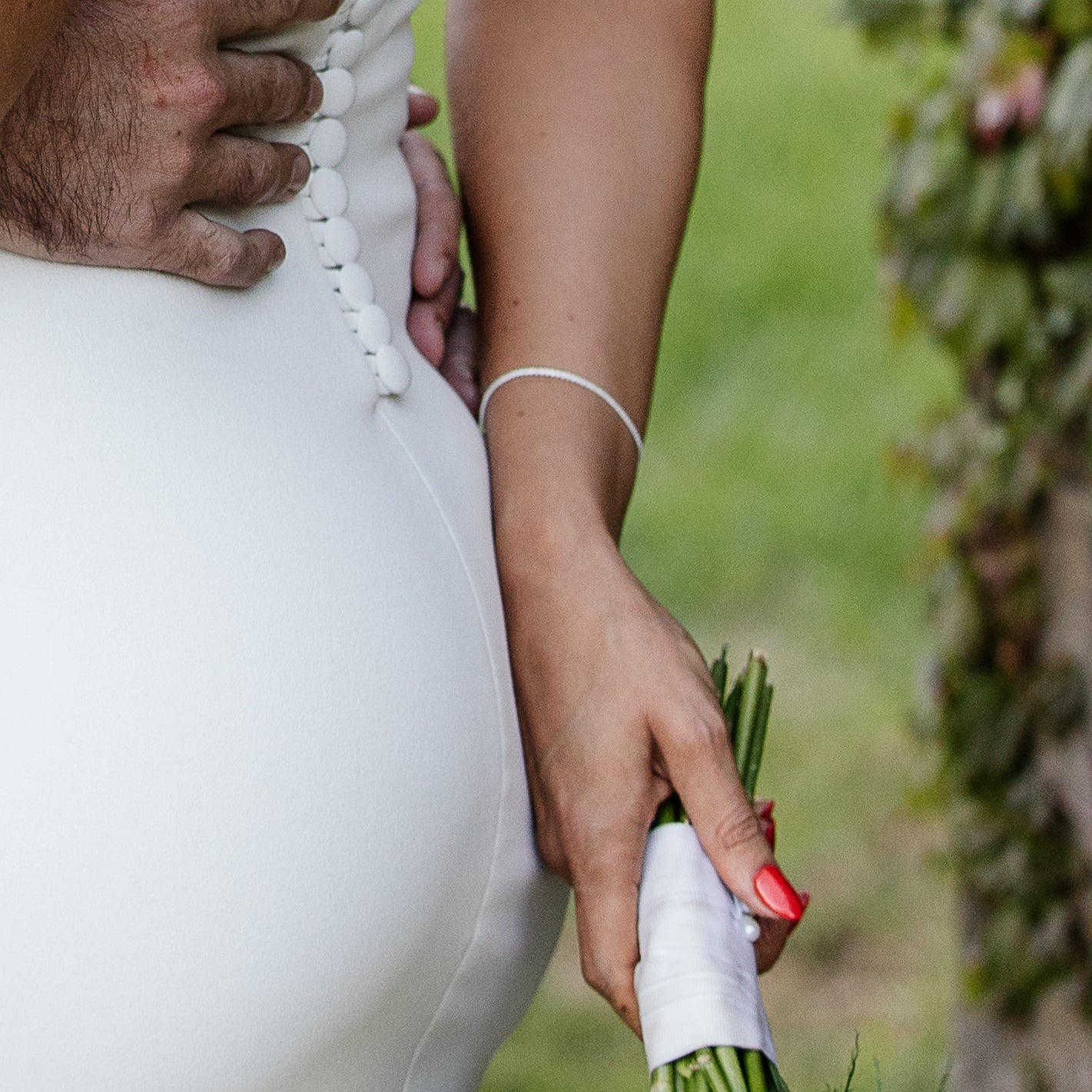 Sterling silver petite tennis bracelet seen on Marciel Hopkins at her wedding