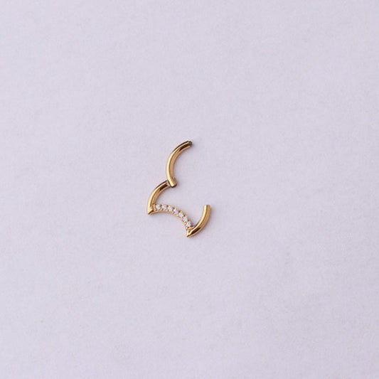Moon CZ | Stainless Steel Seamless Clicker Ring