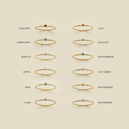 Gold Birthstone Stack Ring