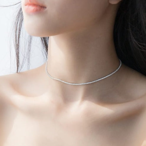 Petite Tennis Choker in Sterling Silver