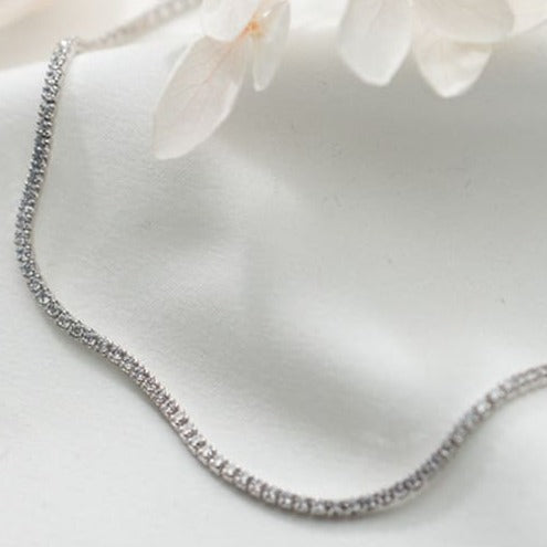 Petite Tennis Choker in Sterling Silver