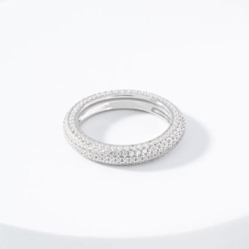 Shimmer Five Row Eternity Ring in Sterling Silver