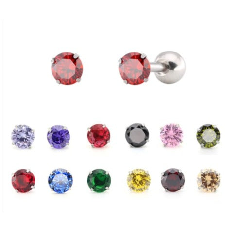 Birthstone | Screw Ball Stud (1pc single)