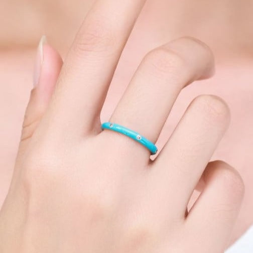 Colour Pop Enamel Ring in Sterling Silver
