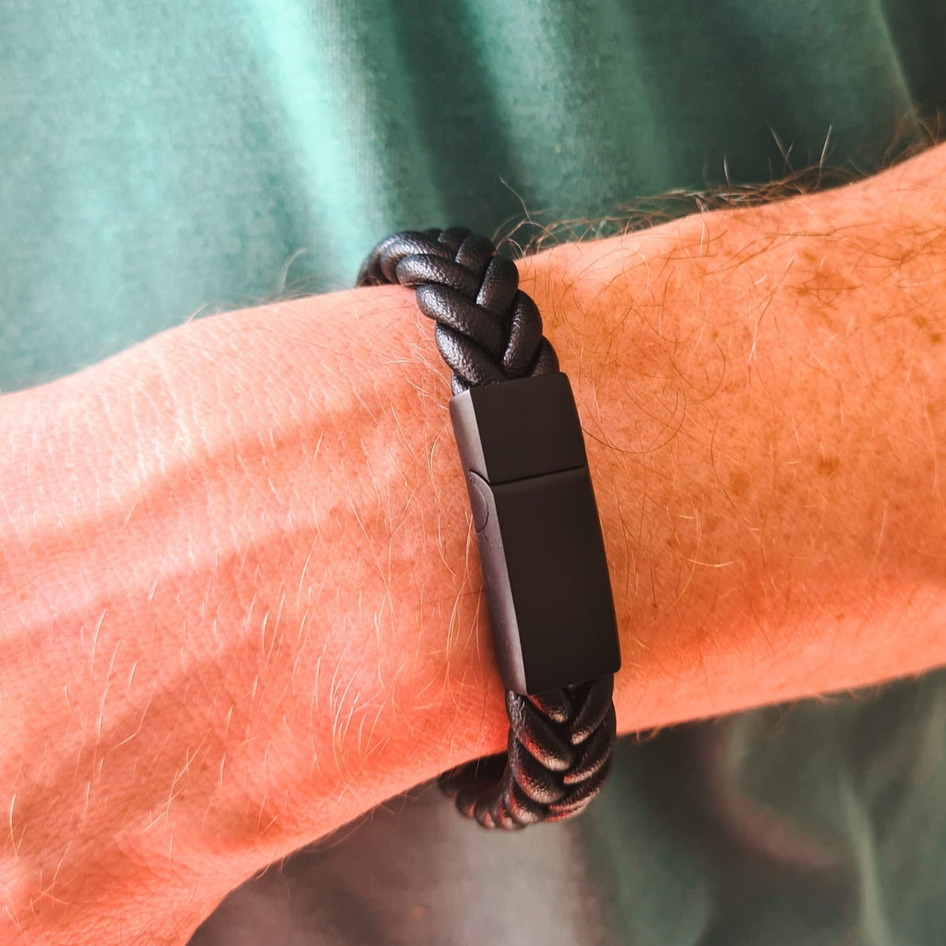 Mens chunky deals leather bracelet