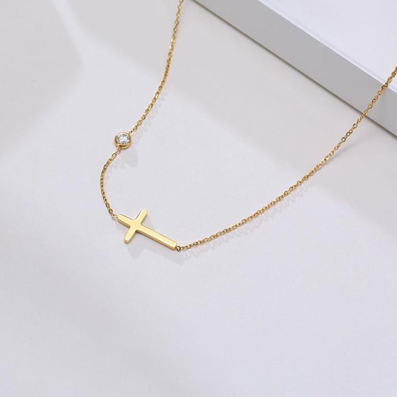 Diamante Cross Necklace