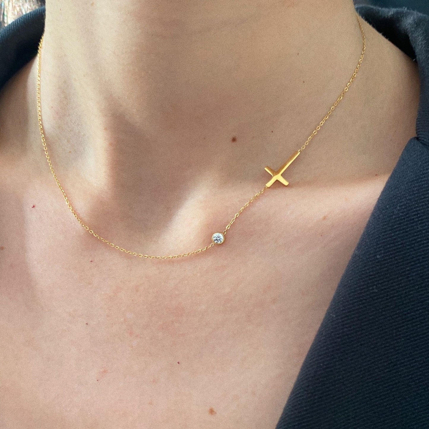 Diamante Cross Necklace