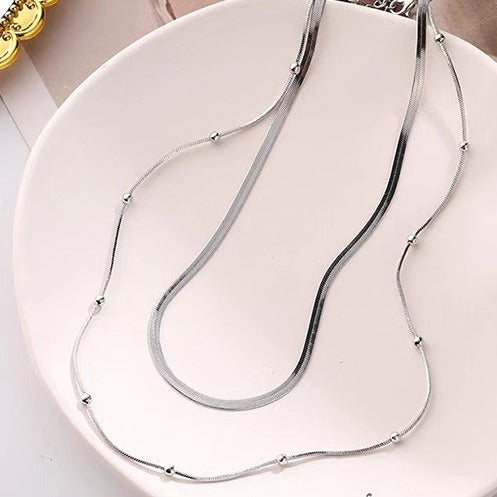 Snake and Ball Duo Necklace