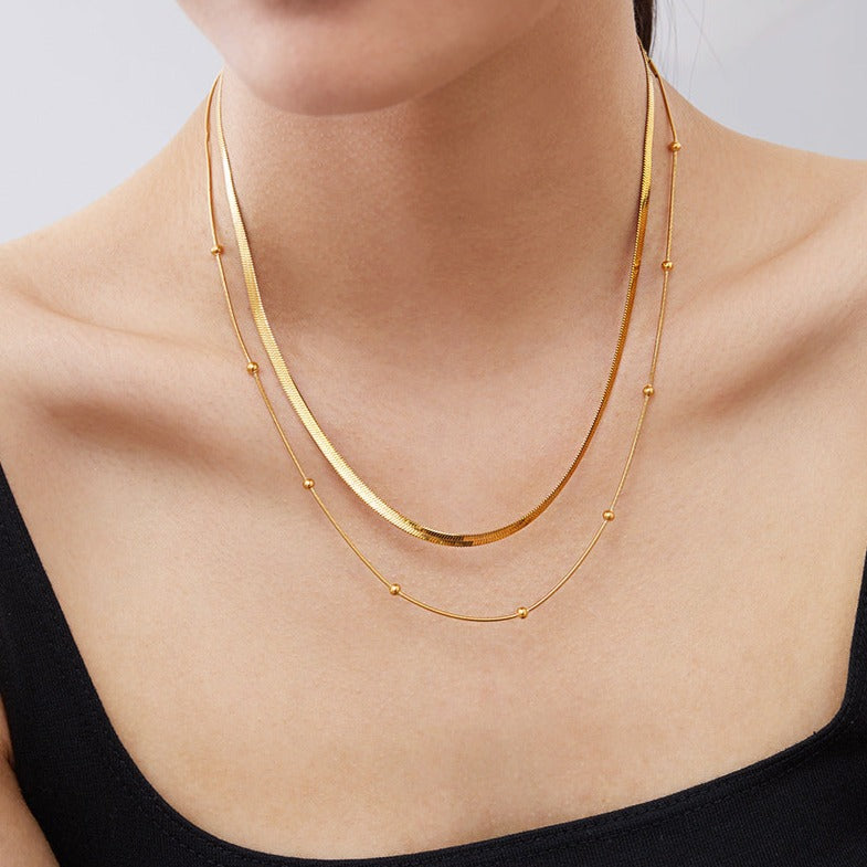 Snake and Ball Duo Necklace