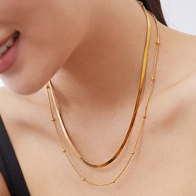 Snake and Ball Duo Necklace