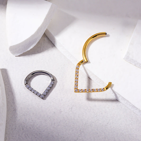 Drop CZ | Stainless Steel Seamless Clicker Ring