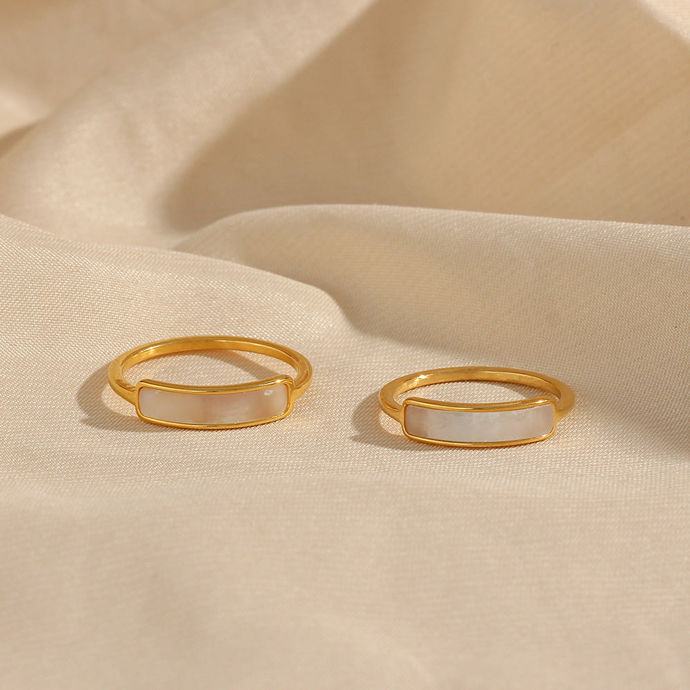 Mother of Pearl Signet Ring