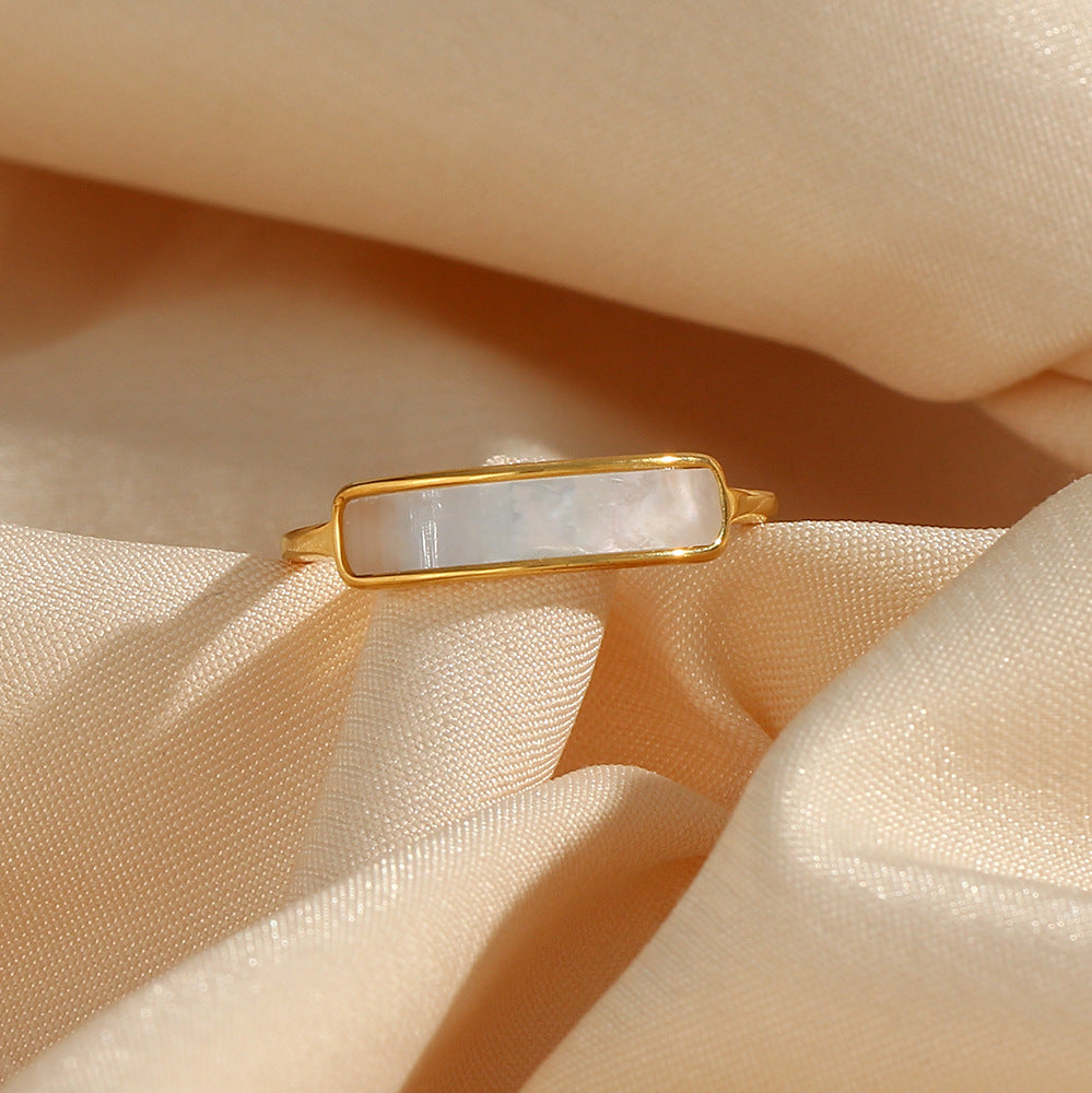Mother of Pearl Signet Ring