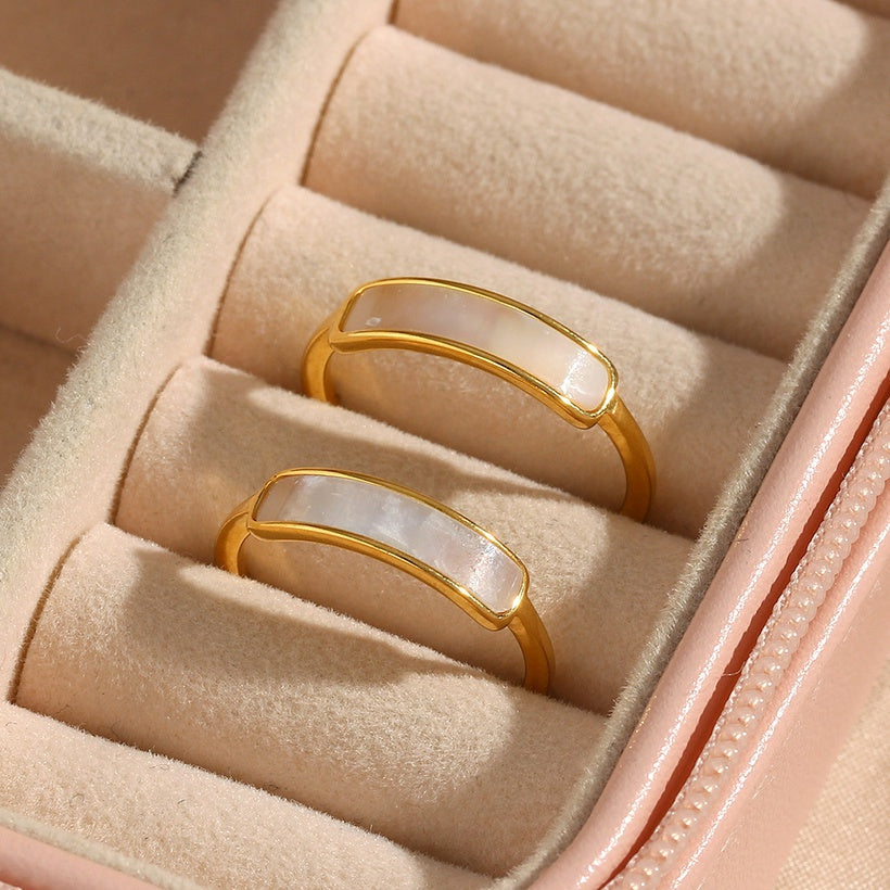Mother of Pearl Signet Ring