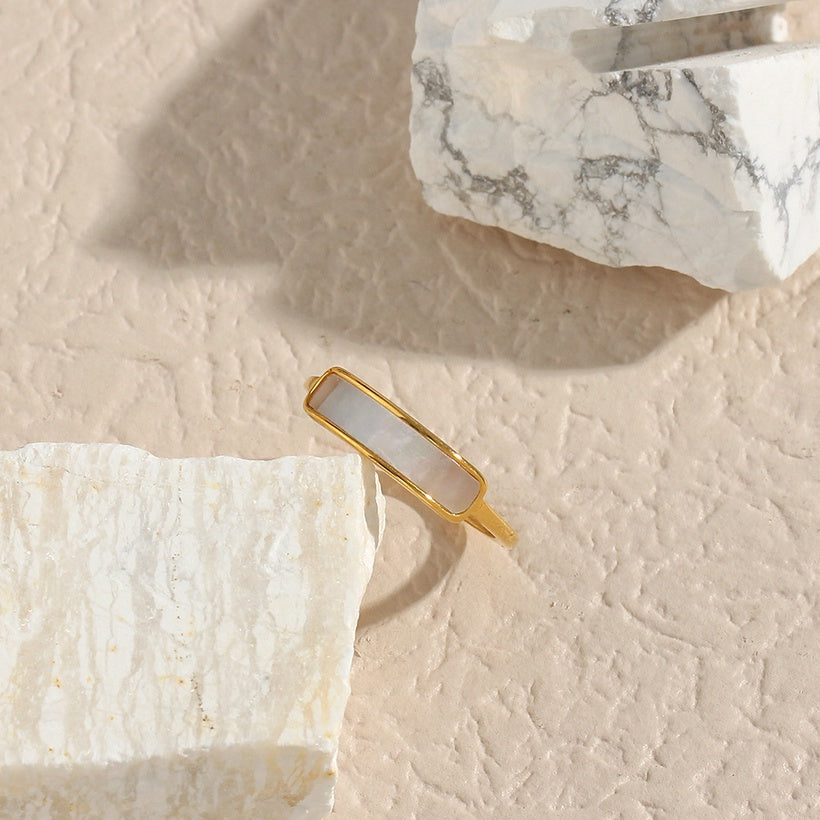 Mother of Pearl Signet Ring