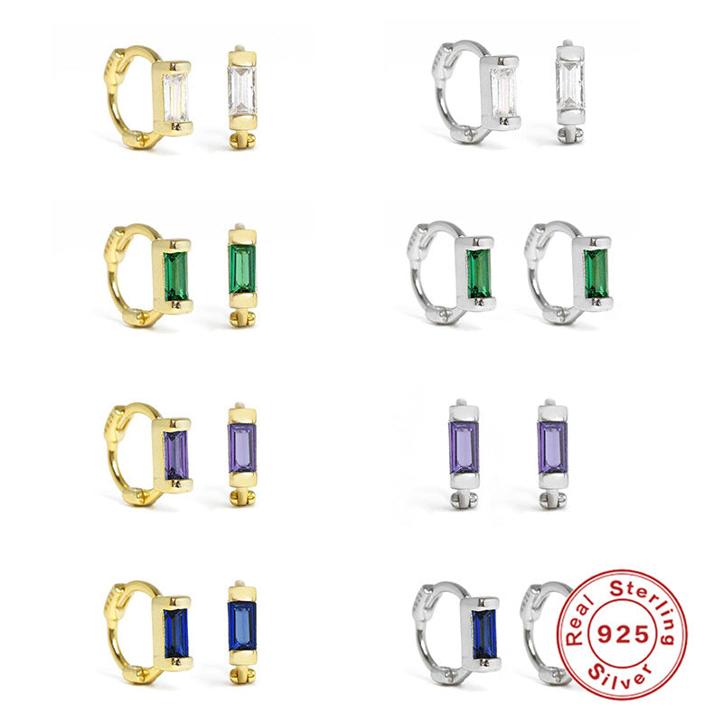 6mm Colour Baguette | Snuggie in Sterling Silver (1pc single)