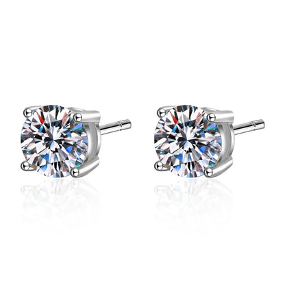 6.5mm Large Moissanite Studs in Sterling Silver