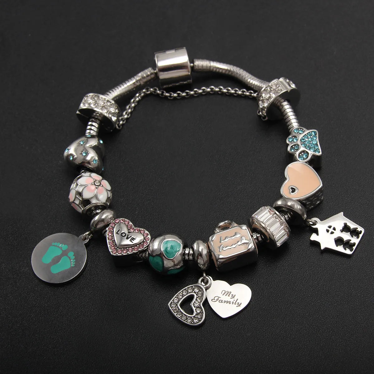 Little Feet Pendant Bracelet Charm