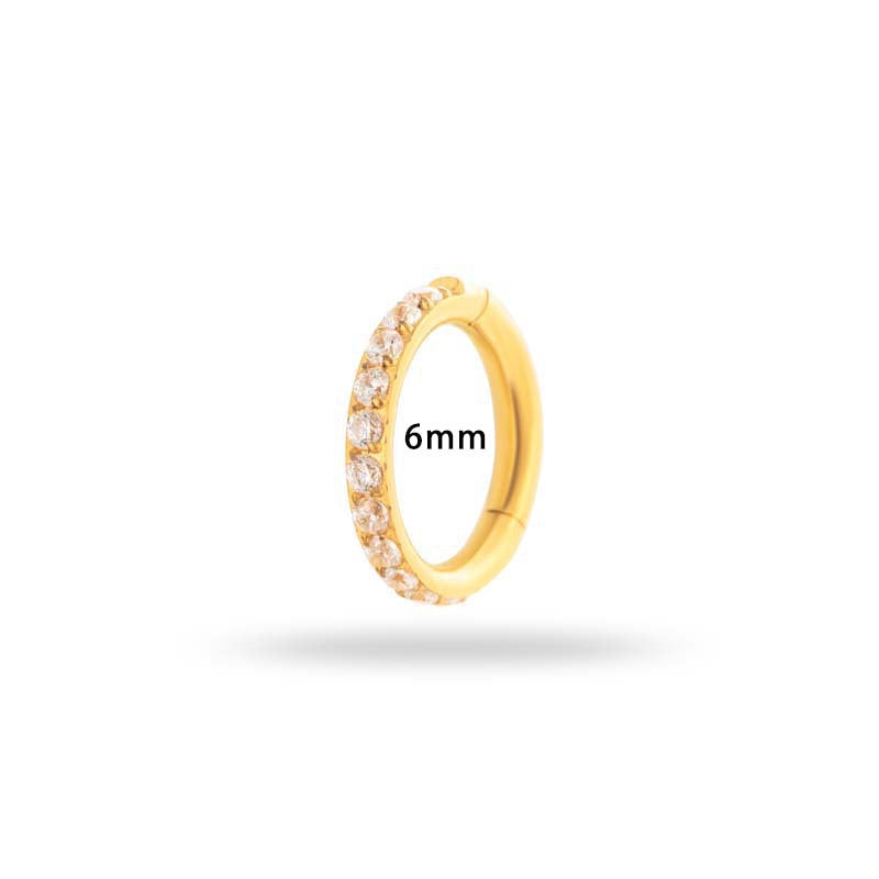 1.2mm CZ | Stainless Steel Seamless Clicker Ring 16G Gauge