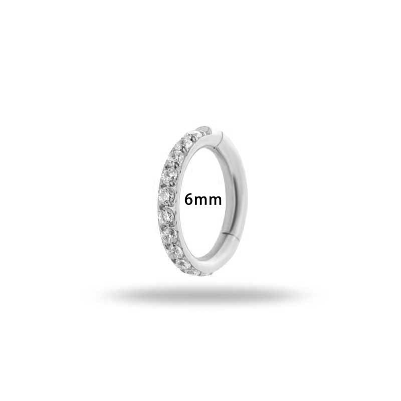 1.2mm CZ | Stainless Steel Seamless Clicker Ring 16G Gauge