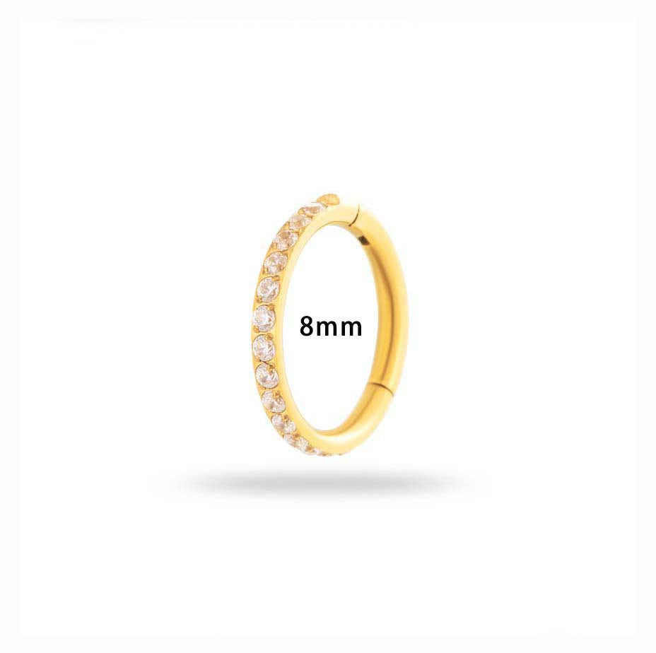 1.2mm CZ | Stainless Steel Seamless Clicker Ring 16G Gauge