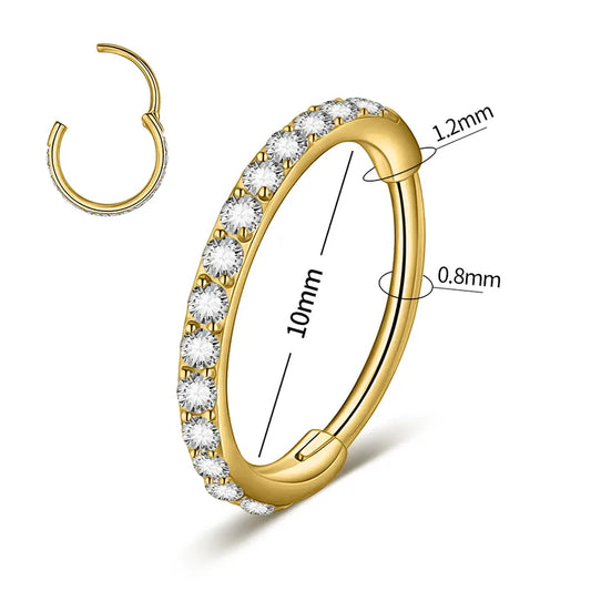 10mm CZ Luxe | Stainless Steel Clicker Ring
