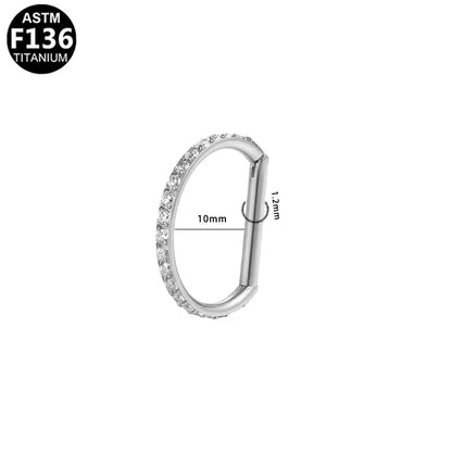 10mm CZ Straight Bar | G23 Titanium Clicker Ring