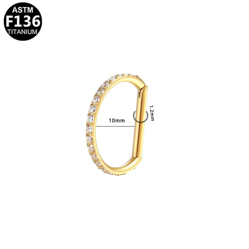 10mm CZ Straight Bar | G23 Titanium Clicker Ring