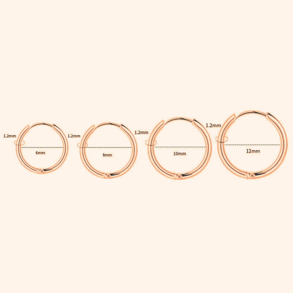 Rose Gold Super Skinny Stainless Steel Sleepers