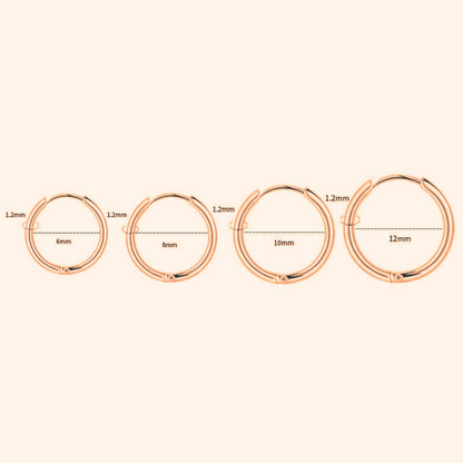 Rose Gold Super Skinny Stainless Steel Sleepers