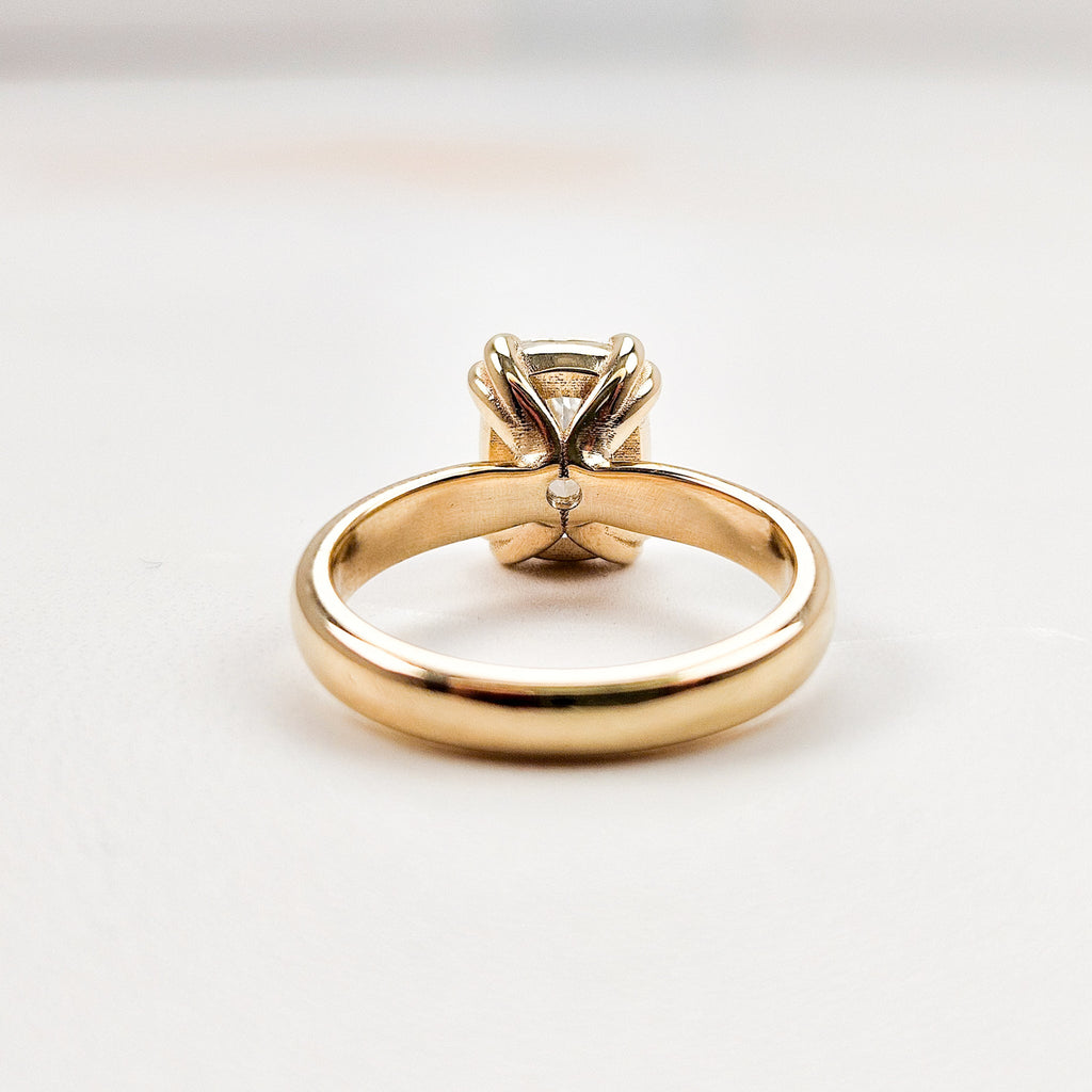 Elongated Cushion Cut Solitaire Ring