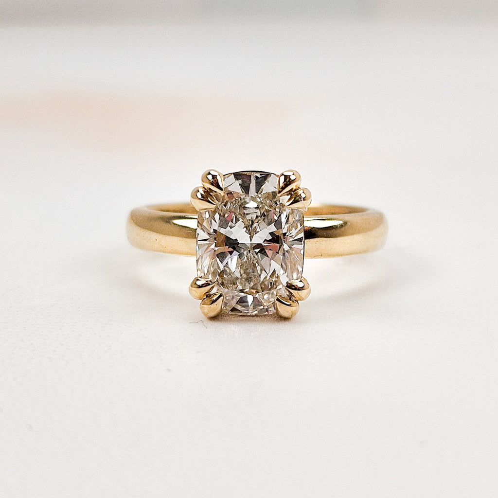 Elongated Cushion Cut Solitaire Ring